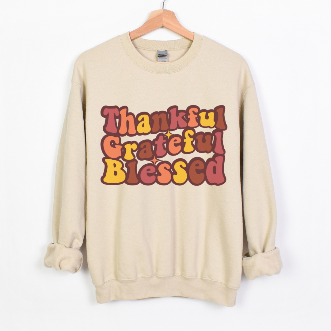 thankful grateful groovy sweatshirt
