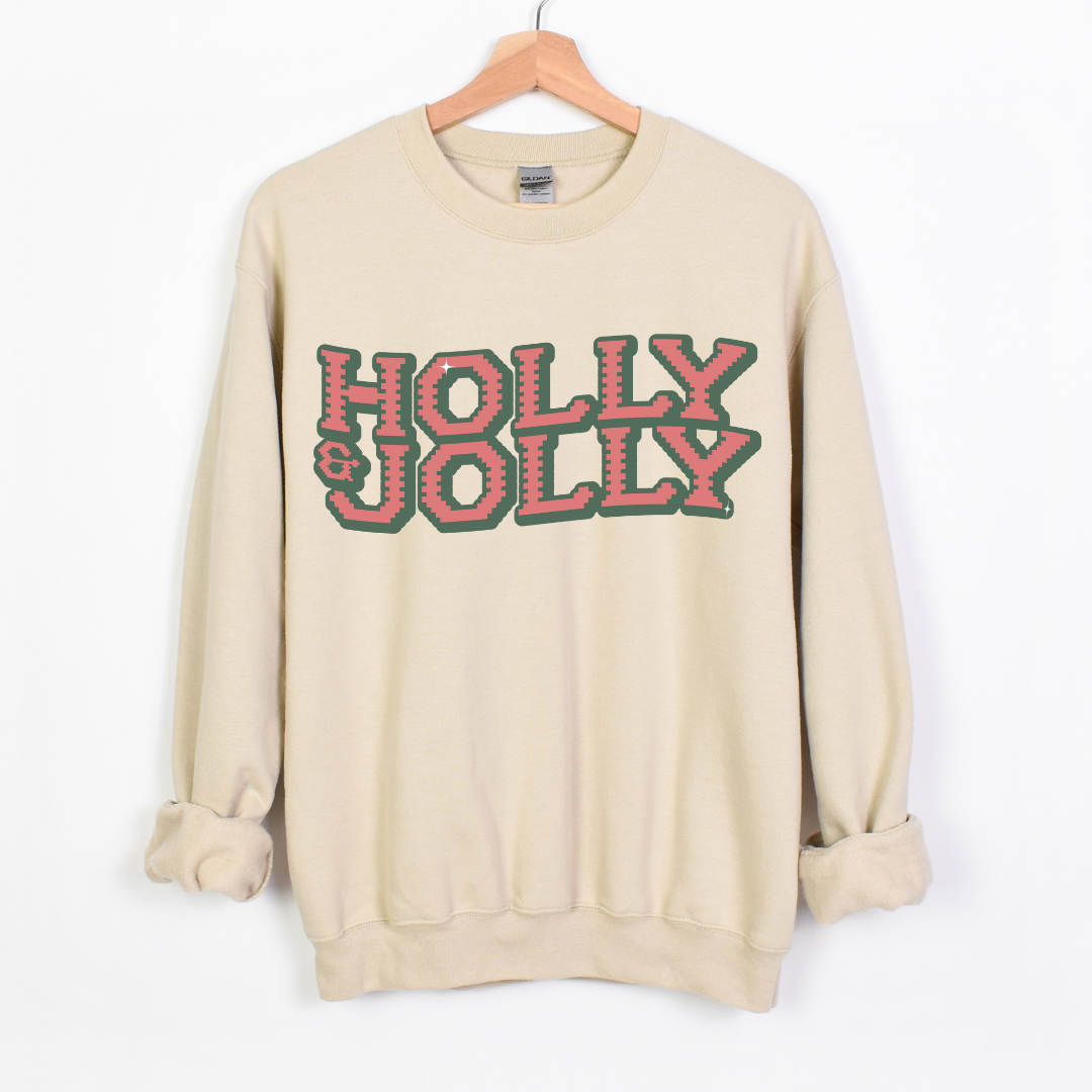 holly jolly crewneck holiday sweatshirt