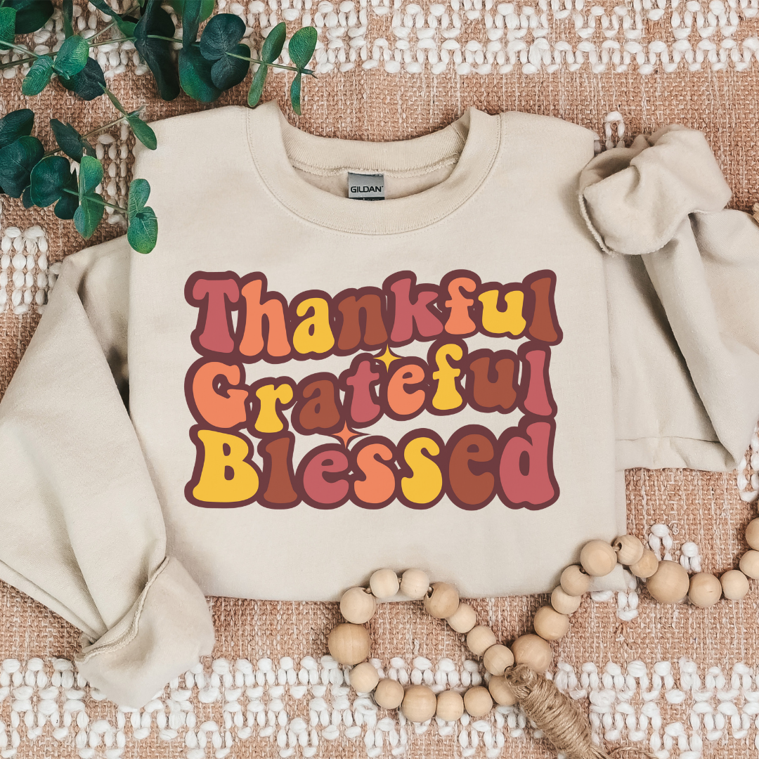 thankful grateful groovy sweatshirt
