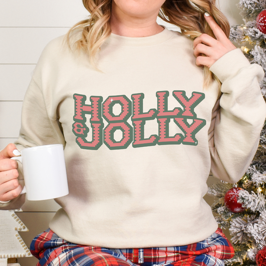holly jolly crewneck holiday sweatshirt